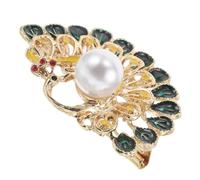 DECHOUS Broche de Pavo Real con Piedras para Mujeres y Niñas, Joya Elegante Vintage de Aleación de Zinc y Plástico, Accesorio para Navidad y Cumpleaños