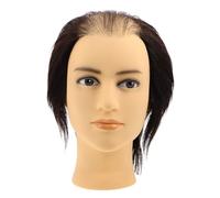DECHOUS Cabeza Maniquí Hombre para Peluquería con Cabello Negro y Material Pvc, Adecuado para Práctica Estable en Escuelas de Barbería y Preparación de Exámenes