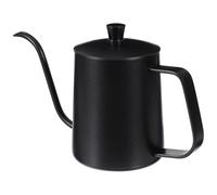 DECHOUS Cafetera de Goteo Manual de Acero Inoxidable de 350ml Diseño Portátil y Tapa Negra para Preparar Café en Casa