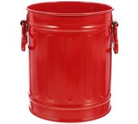 DECHOUS Caja de Almacenamiento de Hierro Rojo Diseño Creativo de Cubo de Basura para Escritorio, Organizador Práctico y Soporte Multiusos para Maquillaje y Bolígrafos