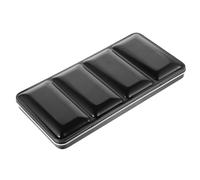 DECHOUS Caja Vacía Grande de Acuarela Metálica Negra, Estuche 28 Compartimentos de Plástico para Organizar Pigmentos, Almacenamiento Portátil para Pintura Artística