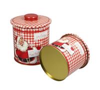 DECHOUS Cajas de Almacenamiento de Hojalata para Navidad Set de 2 Cajas de Dulces Navideñas Diseño de Santa Claus Resistentes y Creativas para Regalos y Fiestas