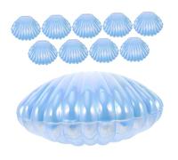DECHOUS Cajas de Dulces para Bodas en Forma de Concha Color Azul Perlado Tamaño Pequeño 85 CM Pack de 10 Unidades Estuches para Fiestas y Recuerdos Contenedores para Regalos y