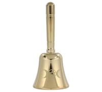 DECHOUS Campana de Servicio de Mano Dorada de Latón Vintage Superficie Suave y Campanilla Agradable para Oraciones y Ceremonias