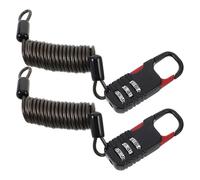 DECHOUS Candado de Cable Retráctil Antirrobo para Bicicleta 2 Piezas Bloqueo de Contraseña Reiniciable de 3 Dígitos Cable de Acero Flexible Negro Resistente Intemperie para Casco y