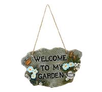 DECHOUS Cartel De Bienvenida del Jardín Bienvenido a Mi Cartel De Jardín Señales De Jardín De Metal Cartel De Bienvenida Al Jardín Cartel De Bienvenida Rústico Planchar Resina Colgante