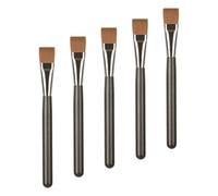 DECHOUS Cepillo para Mascarilla Facial 5 Piezas Aplicador Plano Negro, Accesorio Maquillaje Profesional, Fibra Sintética Suave para Cuidado Facial Diario y Uso en Tratamientos de Barro