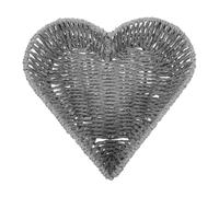 DECHOUS Cesta Tejida de Papel para Almacenamiento de Pan y Aperitivos Forma de Corazón Diseño Apilable Gran Capacidad y Mejor Circulación de Aire Hogar