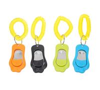 DECHOUS Clicker de Entrenamiento para Mascotas con Pulsera, 4 Unidades (Azul Claro, Negro, Verde, Naranja) - Herramienta Portátil para Adiestramiento de Perros y Gatos en Obediencia