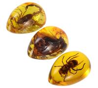 DECHOUS Colgante de Ámbar Insectos de Resina 3 Piezas para Colección y Decoración, Diseño Creativo y Acabado Fino, Color Resistente y Peso Ligero