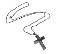 DECHOUS Collar Deportivo Diseño Unisex Cómodo con Cruz de Acero Inoxidable Negro para Hombres y Mujeres Adecuado para Bautismo y Gimnasio
