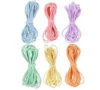 DECHOUS Cordón Elástico para Pulseras y Joyería 6 Piezas de 5 M Colores Surtidos Verde Claro Azul Claro Cuerda Fina y