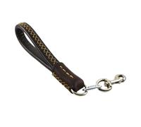 DECHOUS Correa para Tirar de Mascotas de 25 CM en PU Resistente Marrón, Diseñada para Entrenamiento de Perros y Uso en Paseos Urbanos