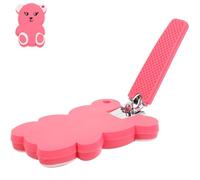 DECHOUS Cortaúñas para Bebés Funda de Silicona Recortador Manual Seguro para Pequeños Tamaño Compacto y Peso Ligero Color Rosa Diseño de Oso Herramienta para Cuidado de Uñas Infantil