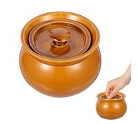 DECHOUS Cuenco de Cerámica para Estofado y Sopa 400 Ml Color Marrón Olla Multifunción para Cocina Doméstica Tazón Humeante para Guisos y Sopas Caseras Apto para Estufa y Fuego Abierto