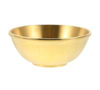 DECHOUS Cuenco de Ofrenda de Bronce Dorado de 10 Cm, Taza de Té Tradicional Redonda para Ceremonias Religiosas y Altar Tibetano Diseño Elegante y Decorativo