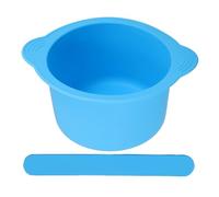 DECHOUS Cuenco de silicona plegable resistente al calor para mascarillas faciales caseras con varilla mezcladora, uso en casa y viaje, boca ancha y fondo plano Reutilizable