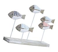 DECHOUS Decoración de Peces de Estilo Mediterráneo en Madera Realista para Escritorio Artesanía de Caldo de Pescado Adecuado para Celebracion Verano en Espacios de Meditación