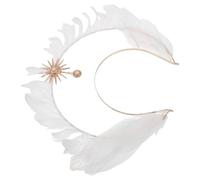 DECHOUS Diadema Circular Blanca para Disfraz de Halloween Tocado Ligero de Diosa Accesorio para Bodas y Fiestas Adorno para Cabello Mujer en Eventos y Cosplay