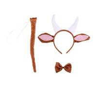 DECHOUS Diadema Cuernos de Cabra Tamaño Único Accesorio para Cosplay y Disfraces Set de 3 Piezas Orejas y Pajarita Adecuado para Fiestas y Actuaciones Temáticas