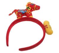 DECHOUS Diadema de Celebración Año Chino 2026 con Decoración Caballo y Lingote Aro Pelo Fiesta Fin Año Accesorios para Fiesta Familiar Tela Cómoda y Diseño Festivo