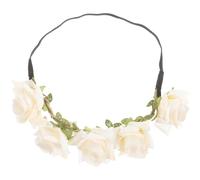 DECHOUS Diadema de Rosas Artificiales 2 Metros para Boda y Fotos Floral Nupcial Ligera y Cómoda Guirnalda de Flores Cabello Tocado Bohemio para Novia y Turismo