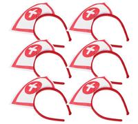 DECHOUS Diadema Enfermera Halloween 6 Piezas con Cruces de Color Claro, Accesorios Cosplay para Fiesta y Disfraz Mujer, Aros Pelo de Moda para Evento y Fotografía