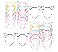 DECHOUS Diadema Orejas de Gato 24 Piezas Plástico Colores Surtidos para Niñas y Fiestas Accesorio Cabello Cómodo y Duradero Uso Diario