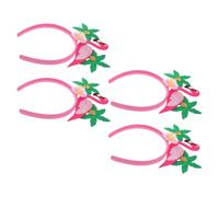 DECHOUS Diademas de Flamencos 4 Piezas para Fiestas Hawaianas Diadema Floral Palmeras y Flores Tropicales Accesorios Decorativos para Carnaval y Celebraciones Playa