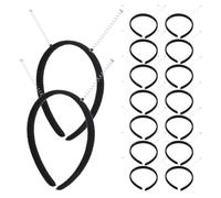 DECHOUS Diademas para Cabello Mujer Kit 20 Piezas con Resorte 7 Cm Negras para Bricolaje Accesorios Fiesta Disfraces y Uso Diario Cómodas y Versátiles