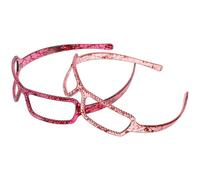 DECHOUS Diademas para Lavarse la Cara 2 Piezas Diseño Gafas Arte Creativo Diademas de Spa para Mujer Niñas Accesorios Cabello Colores Rojo Claro y Vino, Accesorio de Moda para Fiesta y