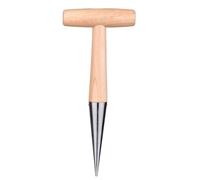 DECHOUS Dispenser de Jardinería con Perforadora Manual Ergonómica Herramienta Metálica para Trasplante y Siembra de Plántulas Mango de Madera Resistente para Huertos y Cultivos Domésticos