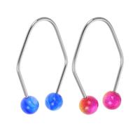 DECHOUS Ejercitador de Hoyuelos Mejillas de Acero Inoxidable 2 Piezas, Moldeador Facial Portátil para Sonrisa Natural, Entrenador de Línea de Mandíbula en Colores Azul Mármol y Rosa