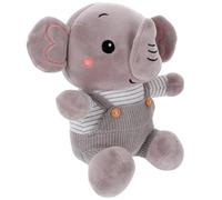 DECHOUS Elefante de Peluche Pequeño Tirantes Relleno de Algodón Plumón Color Gris Juguete para Habitación de Muñeco de Elefante de Dibujos Animados Peluche Suave y Seguro para Bebés