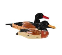 DECHOUS Escultura de Patos Mandarines de Madera Pintada a Mano Adorno de Madera Natural 25X75X12 CM para Decoración de Boda y Hogar Obsequio para Aniversario o Escritorio
