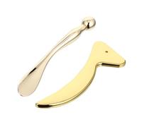 DECHOUS Espátula Metálica para Crema Facial 2 Piezas Aplicador para Masaje Ocular y Tabla Raspadora Gua Sha, Herramienta Aplicadora de Crema para Ojos, Adecuado para Cuidado Facial