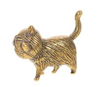 DECHOUS Figurita de Gato Suerte Tón Macizo Mini Escultura de Mascota de Té Adorno Vintage para Decoración de Escritorio Oficina y Hogar