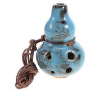 DECHOUS Flauta Ocarina de Cerámica Alto C con 6 Agujeros, Instrumento Musical de Calabaza Esmaltada Azul con Partitura, para Principiantes y Atención Plena, Tamaño Profesional, Diseño