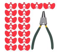 DECHOUS Gafas Antipicoteo para Gallinas de Abs con Pinzas de Instalación y Alicates, Diseño Rojo para Prevención de Peleas en Aves de Corral en Entornos de Cría en Libertad