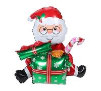 DECHOUS Globos Navideños de Aluminio en Forma de Papá Noel Globo Decorativo Pequeño Verde para Fiestas y Decoración Navideña Accesorio Festivo para Ambiente de Navidad