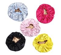 DECHOUS Gorro de Dormir de Satén de Doble Capa, Elástico y Ajustable, para Mujer Mantiene el Cabello en Su Lugar, Durmiendo