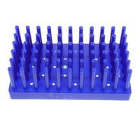 DECHOUS Gradilla para Aulas Científicas y Laboratorios Profesionales de Plástico Fácil de Transportar Diseño Azul de 66 Posiciones, Capacidad Grande Tubos de Ensayo