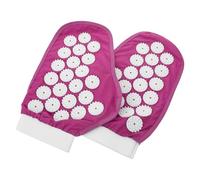 DECHOUS Guantes de Masaje con Púas para Acupresión Muscular Guante Masajeador Manual para Espalda y Cuello para Yoga y Relajación en Casa Color Púrpura Talla Única Accesorios de Masaje