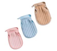 DECHOUS Guantes Exfoliantes de Esponja para Baño en Casa, Diseño de Manopla Doble Cara, Limpieza y Espuma para Espalda y Pecho, Pack de 3 Unidades