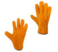 DECHOUS Guantes Resistentes al Calor de Soldadura Aislamiento Térmico de Piel de Vaca Reforzados en Palma y Dedos, Cálidos y Cómodos para Trabajos de Soldador