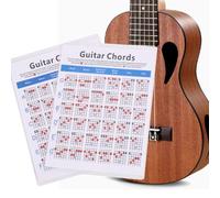 DECHOUS Guía Práctica de Acordes para Guitarra Eléctrica Talla S en Papel Cobre Tabla de Acordes Codificados a Color Entrenamiento para Estudiantes y Principiantes