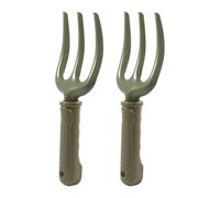 DECHOUS Horquillas de Jardinería de Hierro 2 Piezas, Tenedor Manual de 3 Dientes para Deshierbe, Plantación y Cultivo, Herramienta Resistente para Suelo en Jardín y Macetas