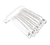 DECHOUS Imperdibles Decorativos para Ropa 10 Piezas, Broches de Gemas de Imitación Plateados Cristales Blancos, Fijación Segura para Cárdigans, Suéteres y Vestidos, Accesorios Brillantes