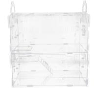 DECHOUS Jaula de Acrílico para Hámster Transparente con Asa, Estable y Olor, Jaula Cómoda para Mascotas Pequeñas en Cualquier Lugar