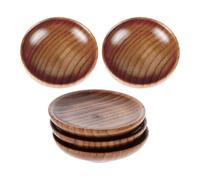 DECHOUS Juego 5 Platos Redondos de Madera 75 CM para Salsas y Condimentos Cuencos Pequeños para Sushi y Aperitivos Utensilios de Cocina Prácticos para Hogar y Restauración